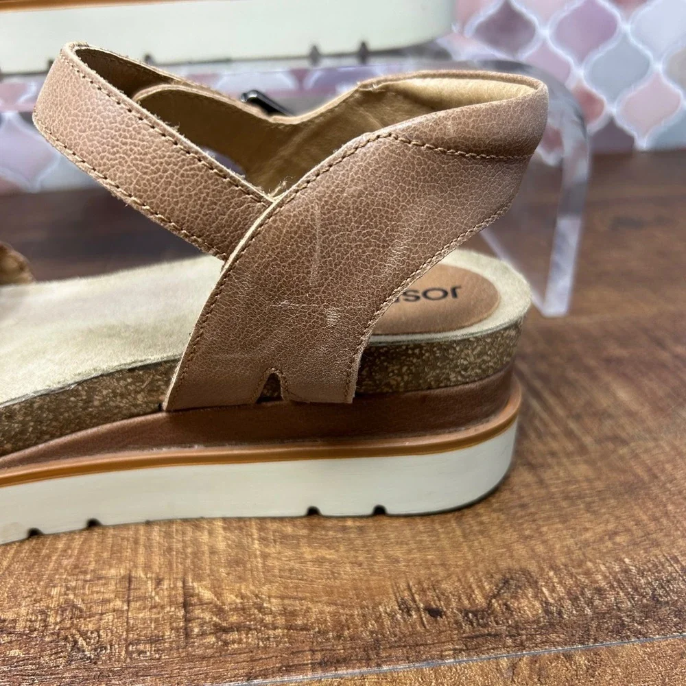 Womens‎ Josef Seibel Clea 16 Camel Woven Platform Sandal size EU40